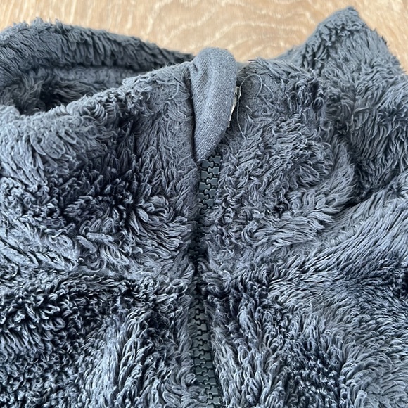The North Face lightweight fuzzy fleece full zip jacket Dark Gray Girls small 6 - Picture 7 of 8